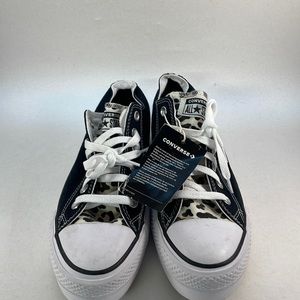 Converse All Star Lift black with cheetah NWT